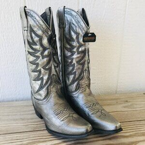 Shyanne Encore Womens Silver Astronaut Cowboy Western Boots 9 B BSWFA22L78